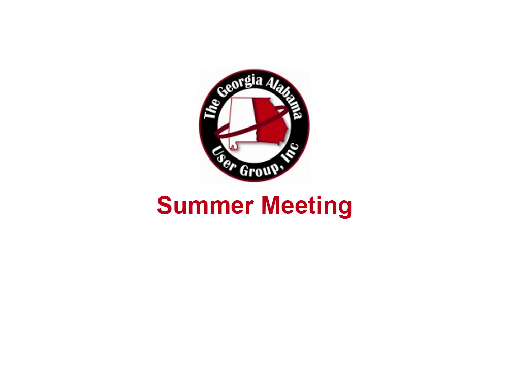 Georgia-Alabama User Group Summer Meeting